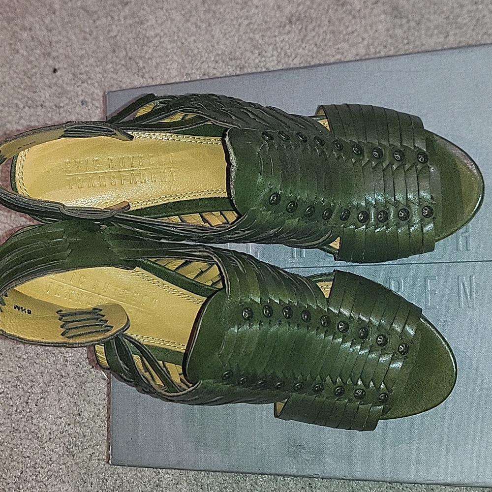 Green Genuine LEATHER Eric Rutberg Transparent Shoes